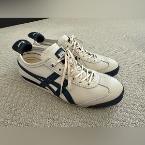 Onitsuka Tiger Mexico 66 Asics Men's Classic Cream and Navy Shoes
